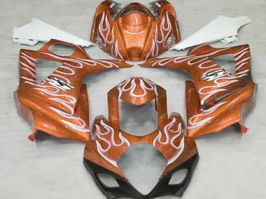 Purchase 2007-2008 Orange White Flame Suzuki GSXR 1000 Motorcycle Fairings UK