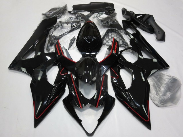Purchase 2005-2006 Glossy Black Red Suzuki GSXR 1000 Motorcycle Fairings UK