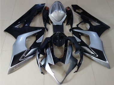 Purchase 2005-2006 Glossy Black Silver Suzuki GSXR 1000 Motorcycle Fairings UK