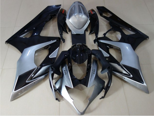 Purchase 2005-2006 Glossy Black Silver Suzuki GSXR 1000 Motorcycle Fairings UK