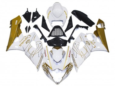 Purchase 2005-2006 White Gold Corona Custom Suzuki GSXR 1000 Motorcycle Fairings UK