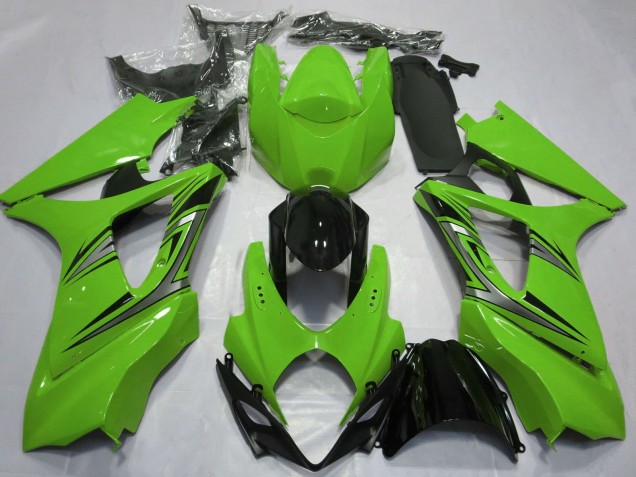 Purchase 2007-2008 Green Glossy Black OEM Style Suzuki GSXR 1000 Motorcycle Fairings UK