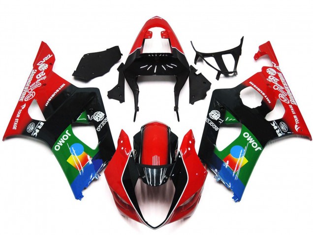 Purchase 2003-2004 Red Black Green JOMO Suzuki GSXR 1000 Motorcycle Fairings UK