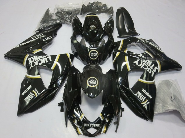 Purchase 2009-2016 Glossy Black Lucky Strike Suzuki GSXR 1000 Motorcycle Fairings UK