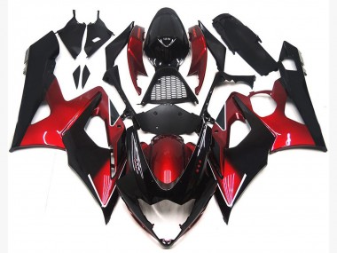 Purchase 2005-2006 Candy Red Glossy Black Suzuki GSXR 1000 Motorcycle Fairings UK