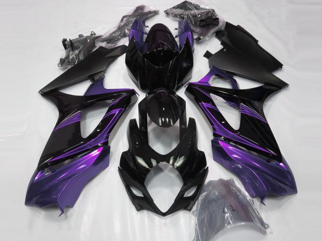 Purchase 2007-2008 Glossy Black Purple Suzuki GSXR 1000 Motorcycle Fairings UK