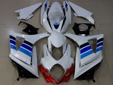 Purchase 2007-2008 White Blue OEM Style Suzuki GSXR 1000 Motorcycle Fairings UK