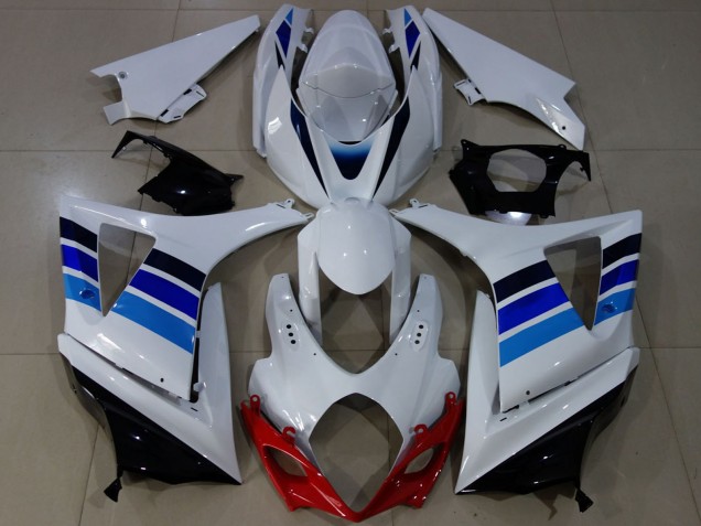 Purchase 2007-2008 White Blue OEM Style Suzuki GSXR 1000 Motorcycle Fairings UK