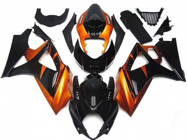 Purchase 2007-2008 Orange Glossy Black Suzuki GSXR 1000 Motorcycle Fairings UK