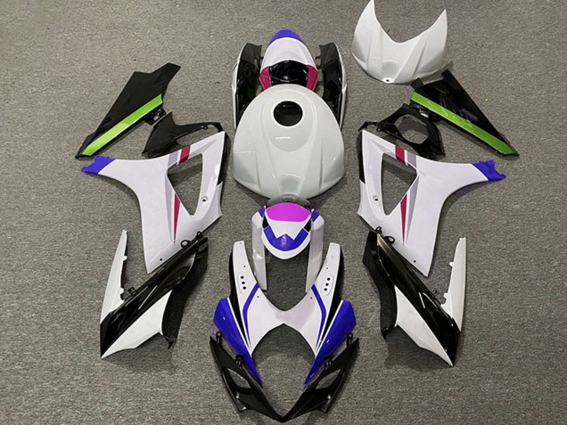 Purchase 2007-2008 White Blue Green Black Racing Suzuki GSXR 1000 Motorcycle Fairings UK