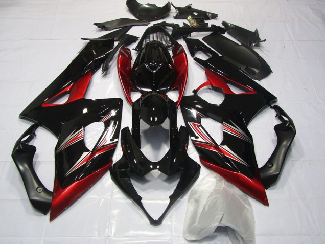 Purchase 2005-2006 Glossy Black Red Flare Suzuki GSXR 1000 Motorcycle Fairings UK