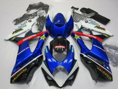 Purchase 2007-2008 White Blue Red Black Rockstar Suzuki GSXR 1000 Motorcycle Fairing UK
