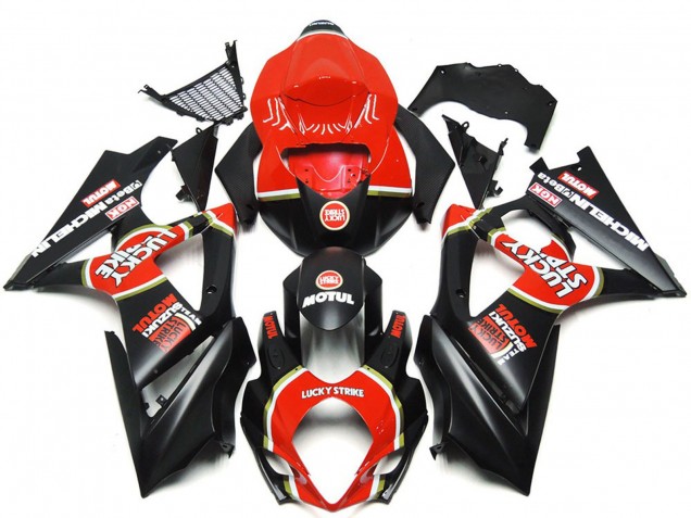 Purchase 2007-2008 Red Black Lucky Strike Suzuki GSXR 1000 Motorcycle Fairings UK