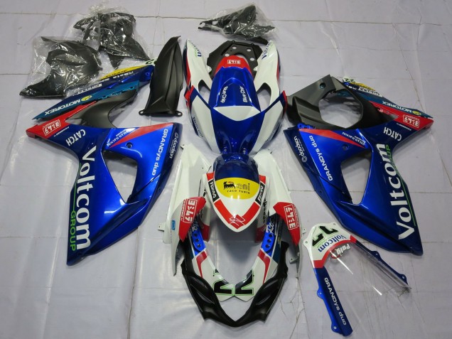 Purchase 2009-2016 White Blue Yellow Red Voltcom 22 Suzuki GSXR 1000 Motorcycle Fairings UK