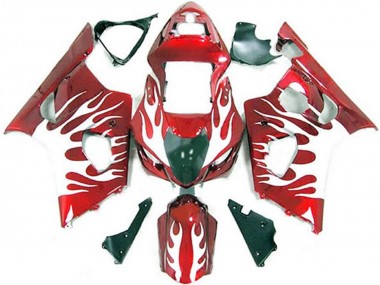 Purchase 2003-2004 White Red Flame Suzuki GSXR 1000 Motorcycle Fairings UK