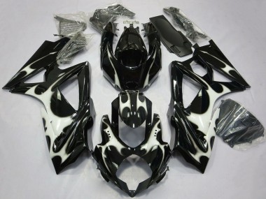 Purchase 2008-2010 Glossy Black White Suzuki GSXR 600 / GSXR 750 Motorcycle Fairings UK