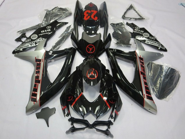 Purchase 2008-2010 Glossy Black Silver Red Jordan 23 Suzuki GSXR 600 / GSXR 750 Motorcycle Fairings UK