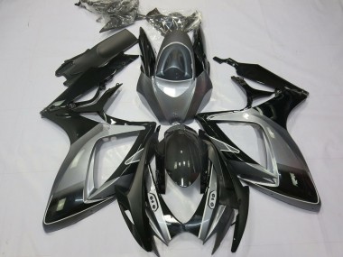 Purchase 2006-2007 Grey Glossy Black Stripe Suzuki GSXR 600 / GSXR 750 Motorcycle Fairings UK