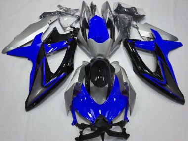 Purchase 2008-2010 Silver Blue Glossy Black Suzuki GSXR 600 / GSXR 750 Motorcycle Fairings UK