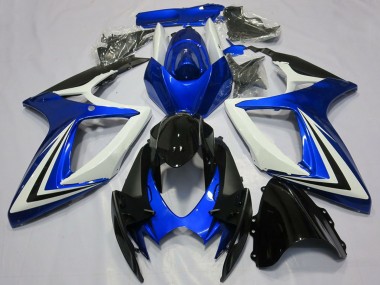 Purchase 2006-2007 White Blue Glossy Black Stripe Suzuki GSXR 600 / GSXR 750 Motorcycle Fairings UK