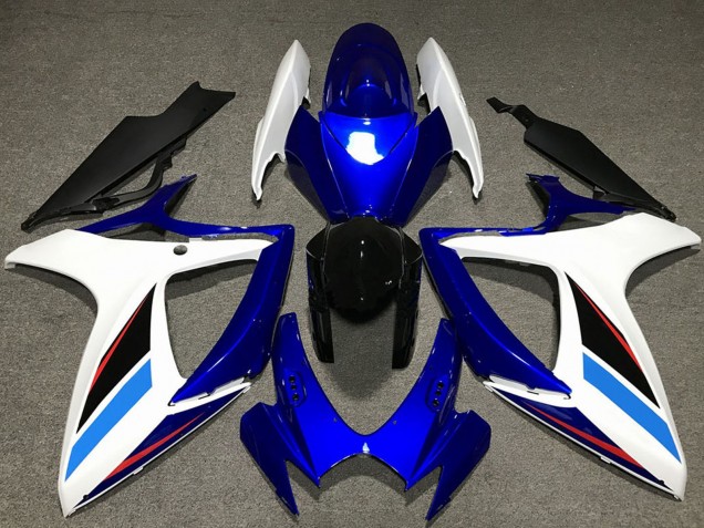 Purchase 2006-2007 White Blue Glossy Black Suzuki GSXR 600 / GSXR 750 Motorcycle Fairing Kits UK