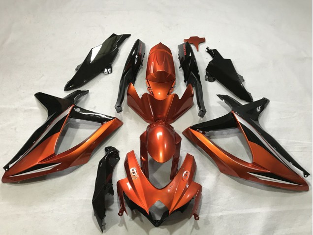 Purchase 2008-2010 Burnt Orange Glossy Black Suzuki GSXR 600 / GSXR 750 Motorcycle Fairings UK