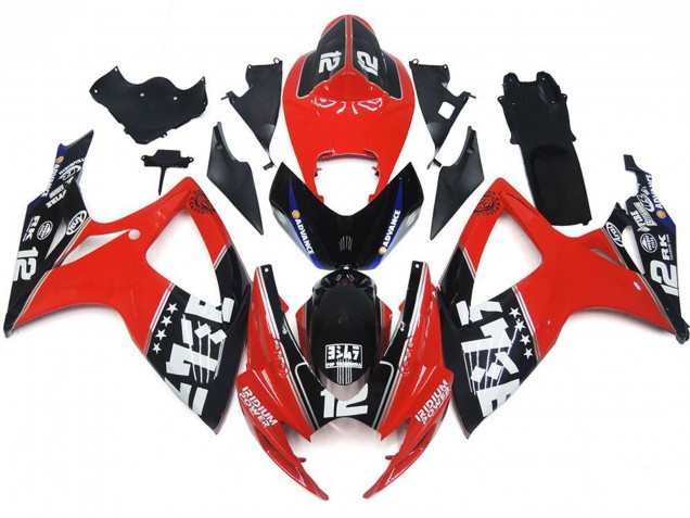 Purchase 2006-2007 Red Glossy Black White Suzuki GSXR 600 / GSXR 750 Motorcycle Fairings UK