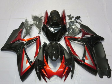 Purchase 2006-2007 Glossy Black Red Silver Suzuki GSXR 600 / GSXR 750 Motorcycle Fairings UK