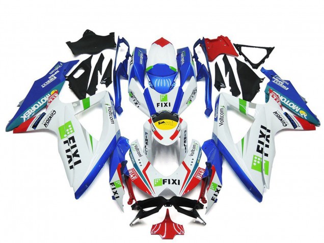 Purchase 2008-2010 White Blue Green Yellow Red Fixi Suzuki GSXR 600 / GSXR 750 Motorcycle Fairings UK
