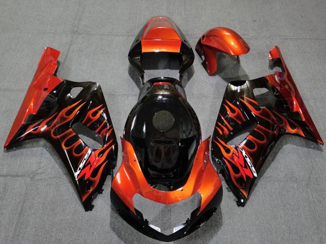 Purchase 2001-2003 Glossy Black Orange Flame Suzuki GSXR 600 / GSXR 750 Motorcycle Fairings UK