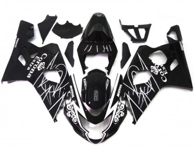 Purchase 2004-2005 Glossy Black White Corona Style Suzuki GSXR 600 / GSXR 750 Motorcycle Fairings UK