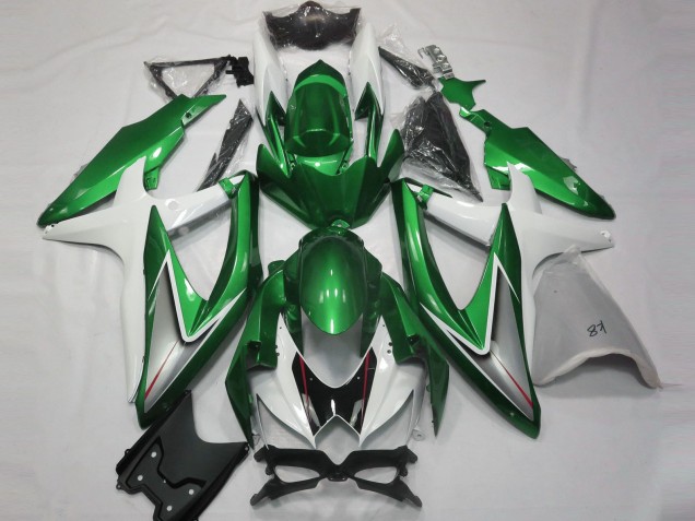 Purchase 2008-2010 White Green Silver Glossy Black Suzuki GSXR 600 / GSXR 750 Motorcycle Fairings UK