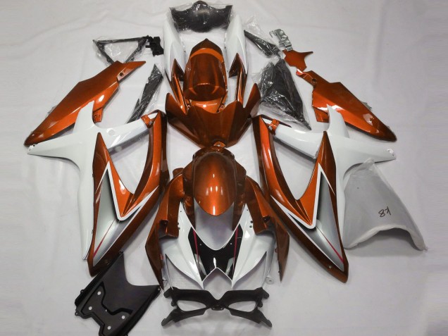 Purchase 2008-2010 White Orange Silver Black Suzuki GSXR 600 / GSXR 750 Motorcycle Fairings UK