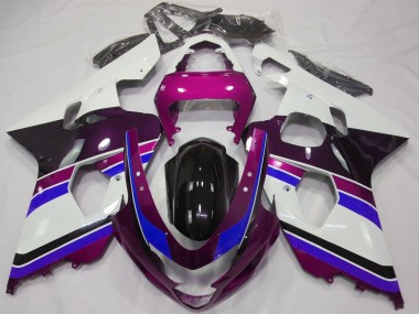 Purchase 2004-2005 White Pink Blue Glossy Black Suzuki GSXR 600 / GSXR 750 Motorcycle Fairings UK