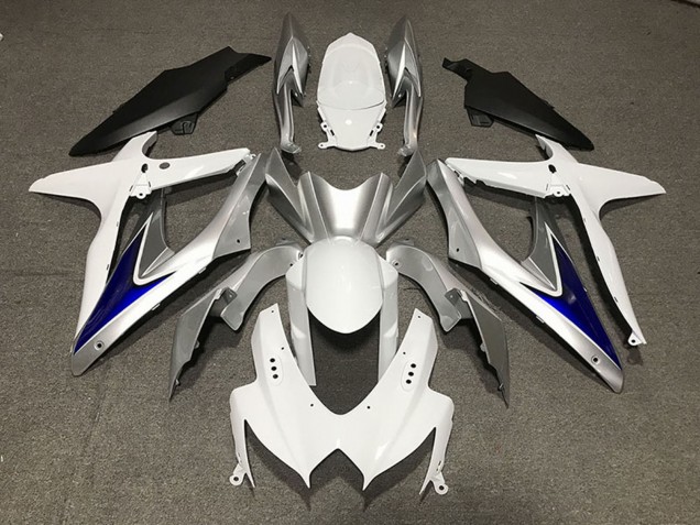 Purchase 2008-2010 White Silver Blue Matte Black Suzuki GSXR 600 / GSXR 750 Motorcycle Fairings UK