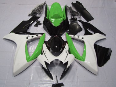 Purchase 2006-2007 Green White Glossy Black Star Suzuki GSXR 600 / GSXR 750 Motorcycle Fairings UK