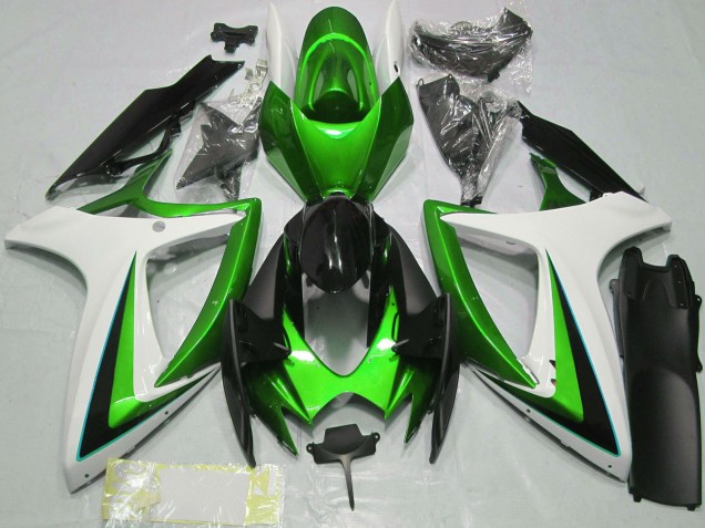 Purchase 2006-2007 Green White Glossy Black Suzuki GSXR 600 / GSXR 750 Motorcycle Fairings UK