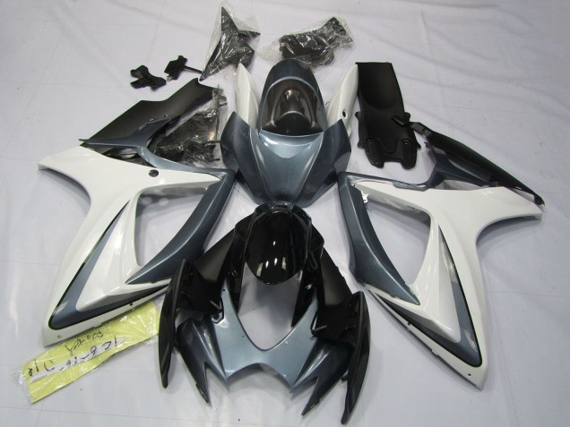 Purchase 2006-2007 White Grey Glossy Black Suzuki GSXR 600 / GSXR 750 Motorcycle Fairings UK