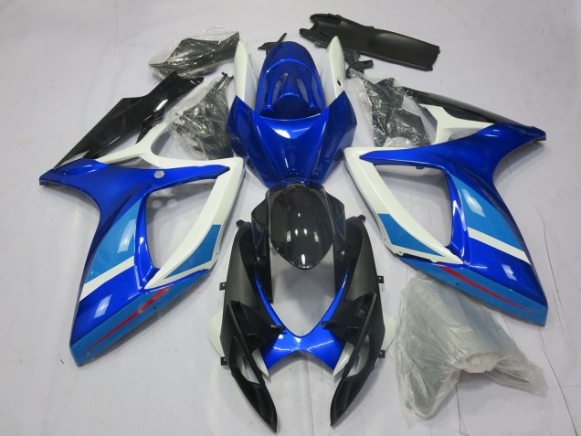 Purchase 2006-2007 White Blue Glossy Black Suzuki GSXR 600 / GSXR 750 Motorcycle Fairing UK