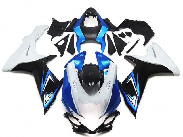Purchase 2011-2024 White Light Blue Glossy Black Suzuki GSXR 600 / GSXR 750 Motorcycle Fairings UK