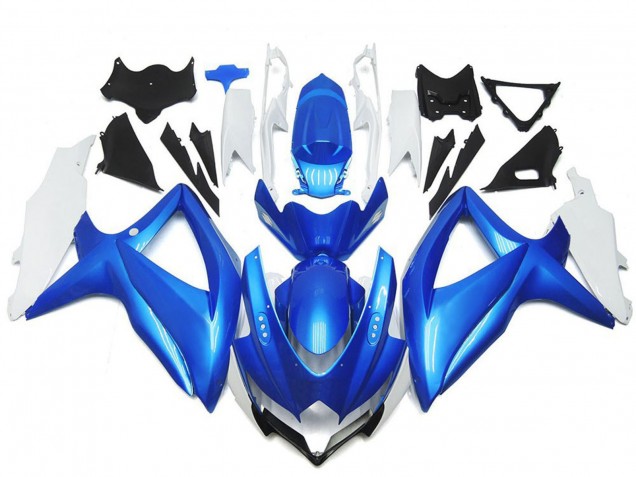 Purchase 2008-2010 White Light Blue Suzuki GSXR 600 / GSXR 750 Motorcycle Fairings UK