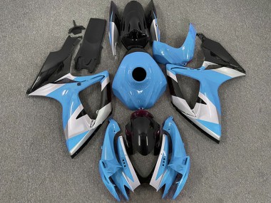 Purchase 2006-2007 Light Blue White Glossy Black Suzuki GSXR 600 / GSXR 750 Motorcycle Fairings UK