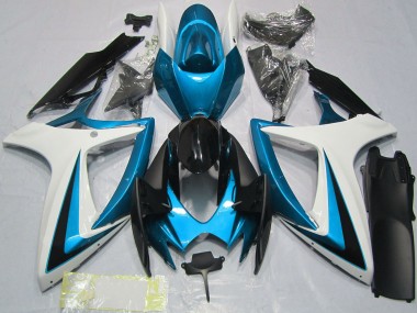 Purchase 2006-2007 White Blue Glossy Black Suzuki GSXR 600 / GSXR 750 Motorcycle Fairings UK