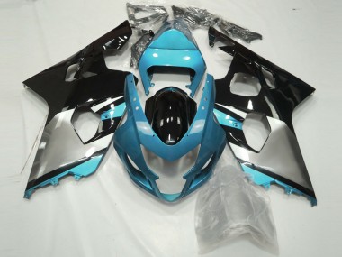 Purchase 2004-2005 Light Blue Silver Glossy Black Suzuki GSXR 600 / GSXR 750 Motorcycle Fairings UK
