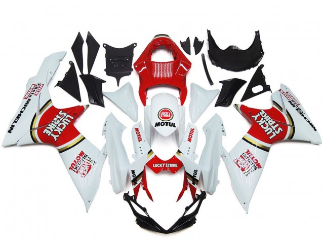Purchase 2011-2024 White Red Motul Lucky Strike Suzuki GSXR 600 / GSXR 750 Motorcycle Fairings UK