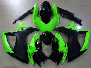 Purchase 2006-2007 Green Glossy Black Matte Black Suzuki GSXR 600 / GSXR 750 Motorcycle Fairings UK