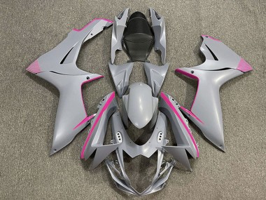 Purchase 2011-2024 Matte Nardo Grey Pink Accents Suzuki GSXR 600 / GSXR 750 Motorcycle Fairings UK