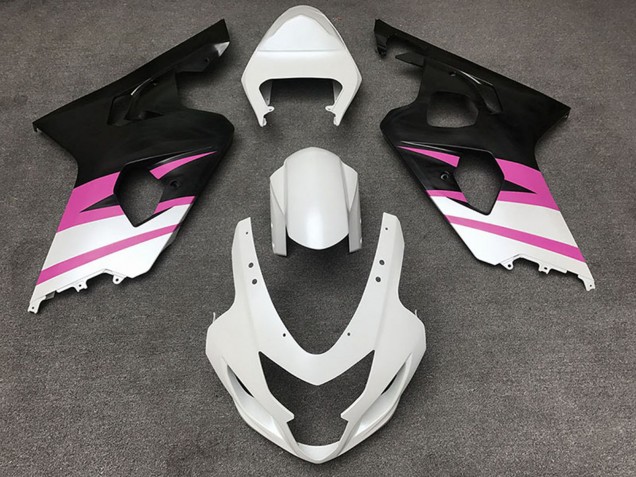Purchase 2004-2005 White Pink Matte Black Suzuki GSXR 600 / GSXR 750 Motorcycle Fairings UK