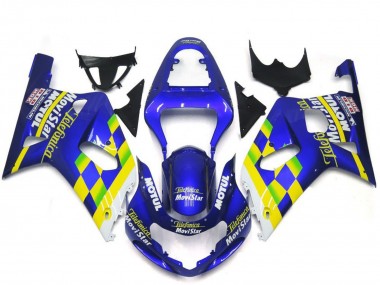 Purchase 2001-2003 Blue Yellow Green White MoviStar Suzuki GSXR 600 / GSXR 750 Motorcycle Fairings UK