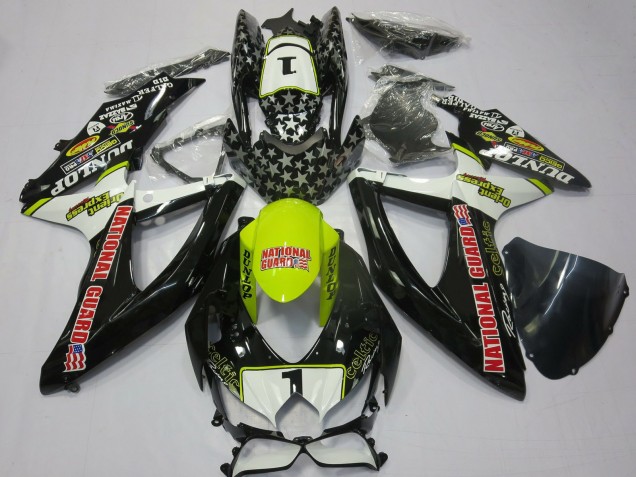 Purchase 2008-2010 White Yellow Red Black National Guard Suzuki GSXR 600 / GSXR 750 Motorcycle Fairings UK